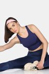 Zelocity Medium Impact Longline Padded Sports Bra - Twilight Blue — thumbnail 4